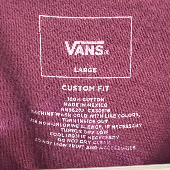 VANS “Off the Wall” T-shirt - Maroon - L - Picture 5 of 5